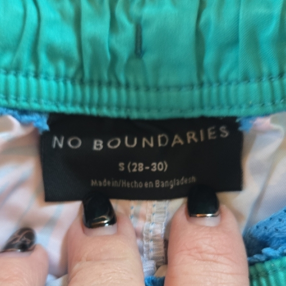 NOBO Y2K SWIM TRUNKS SKULLS & LEAVES BLUE PINK COMFY STUFF SKATE PUNK 28/30 SURF - Picture 3 of 8